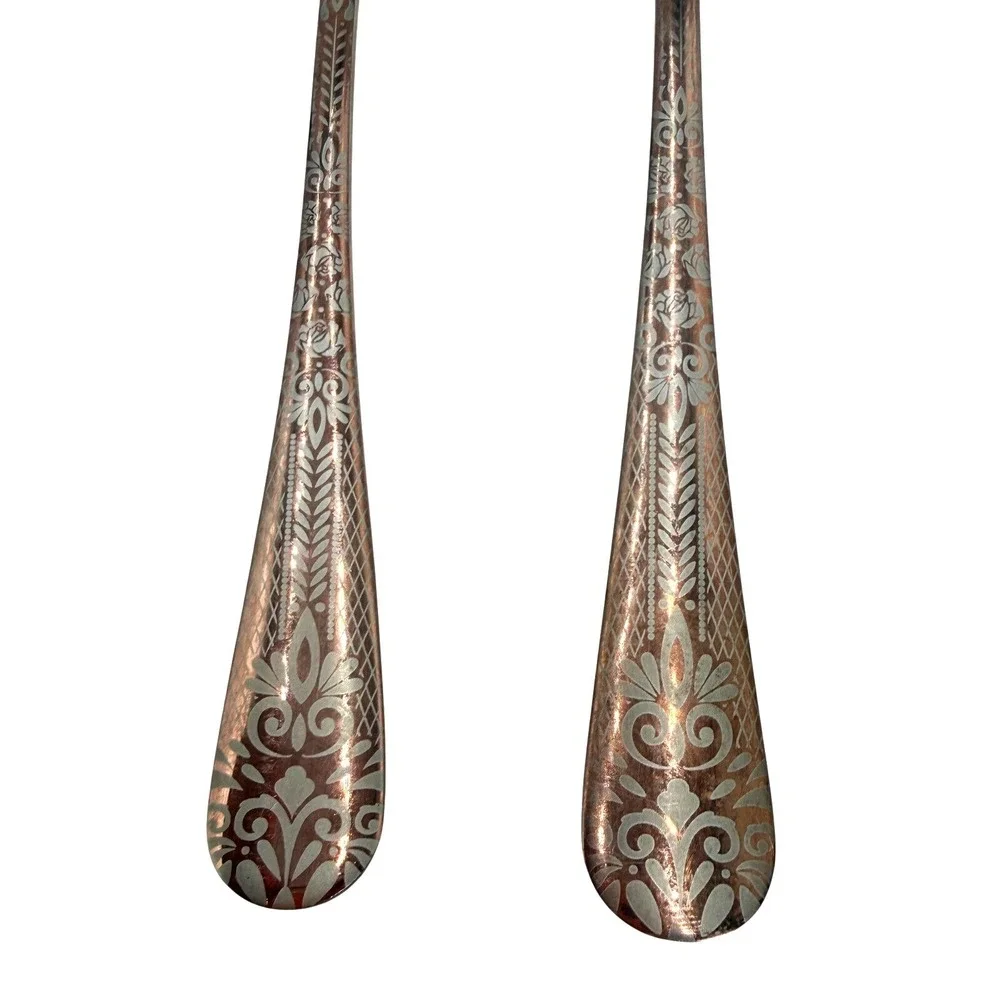 Mismatched Flatware Set‎ 31pc Copper Rose Gold Mixed Patterns